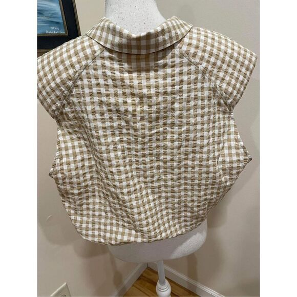 New Anthropologie x Maeve Gingham Sleeveless Buttondown Size L - Picture 8 of 11